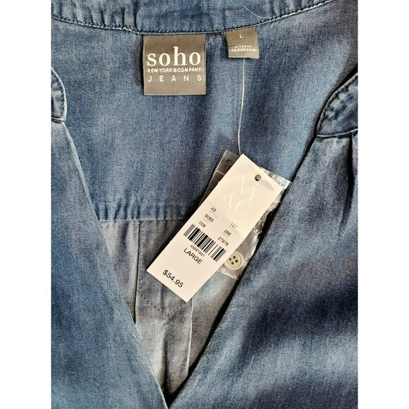 Womens: New York & Company: Blouse Convertible Sleeve, V-Neck, NWT - Picture 3 of 4